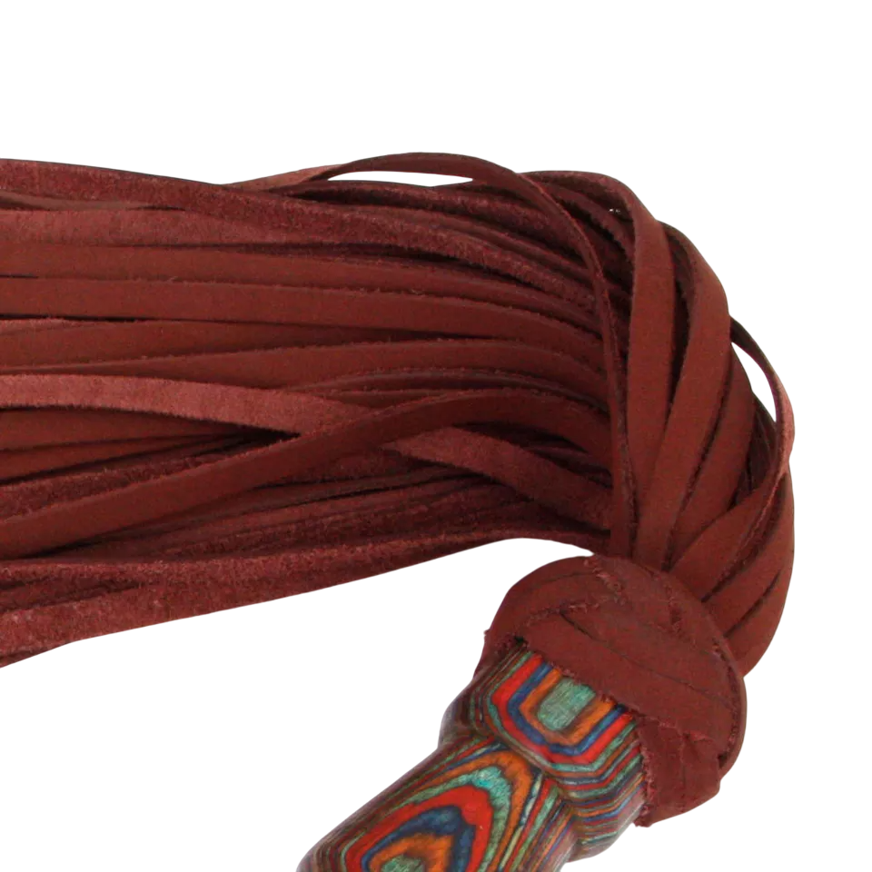 Genuine Cowhide Leather Flogger Whip 50 Thick Tails for Heavy Thuds Impact Play