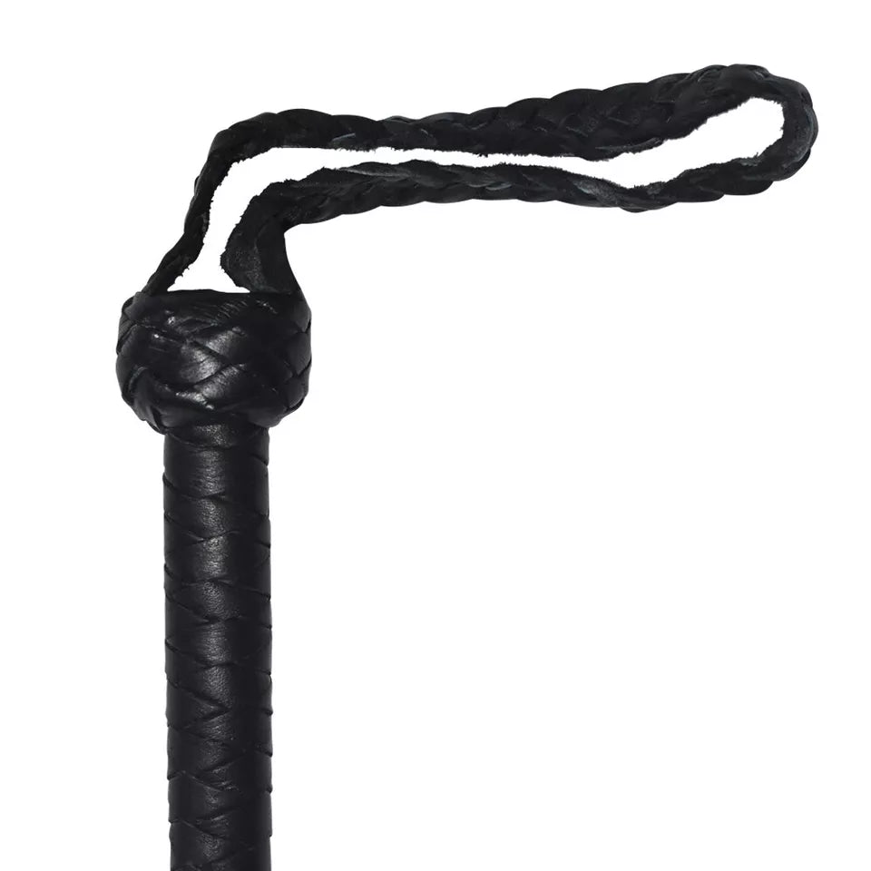 18" Braided Cowhide Leather Riding Crop Dragon Tail Whip