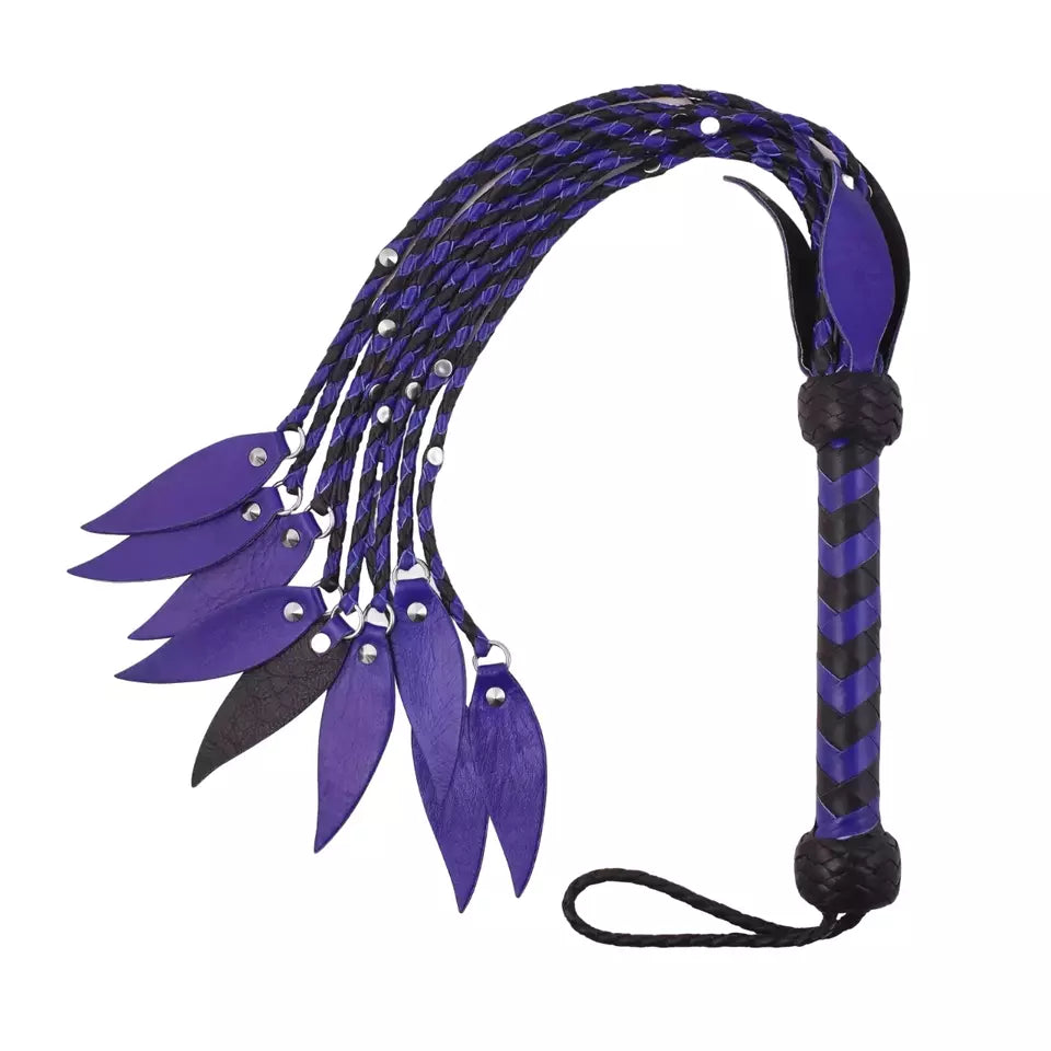 Handcrafted Purple Black Cat O Nine Flogger Elegant Durable