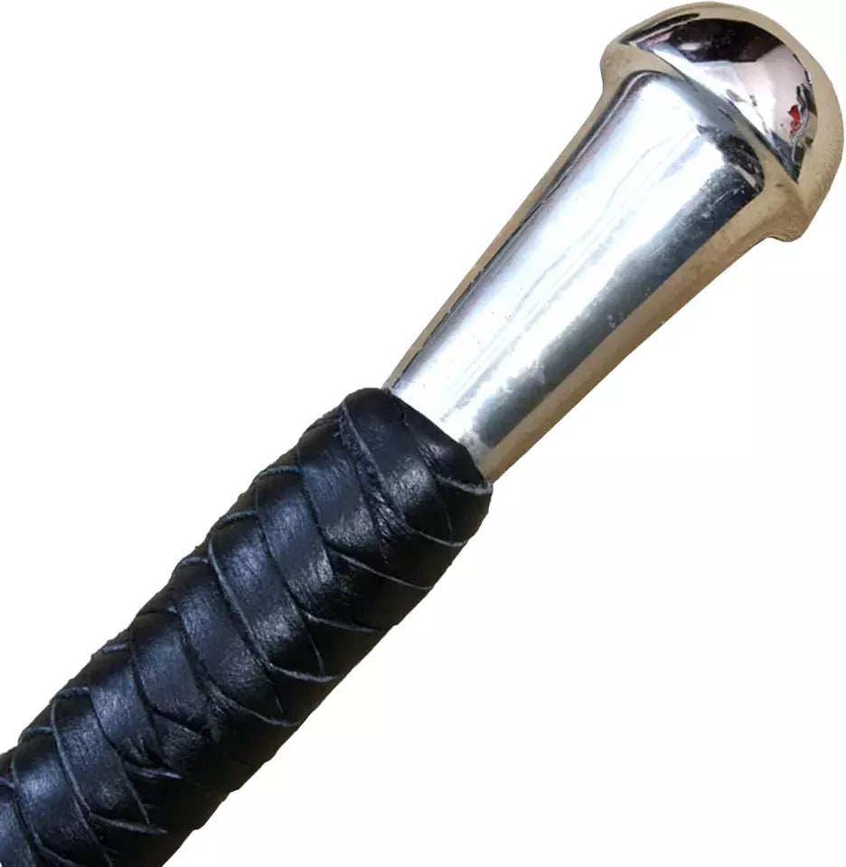2 to 6 Feet Genuine Black Leather Bullwhip 8 Plait Single Tail for Training Performance