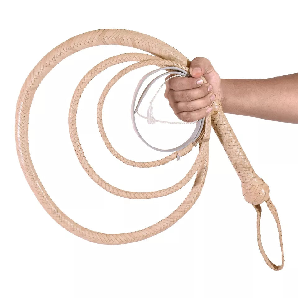 4 to 12 Feet Cowhide Leather Bullwhip Long 16 Plait Design Indiana Jones Style