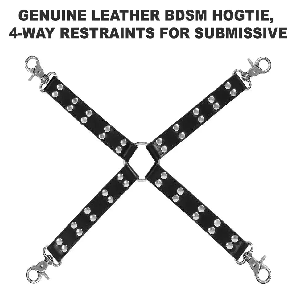 Hog Tie Connector with 4 Way Snap Clips Leather Strap 17