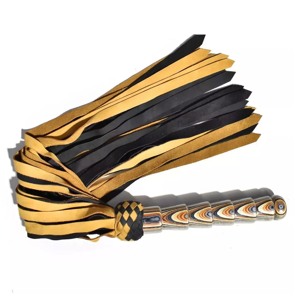 Suede Leather Flogger 32 Genuine Cowhide with Braided Handle 25 Soft Tails