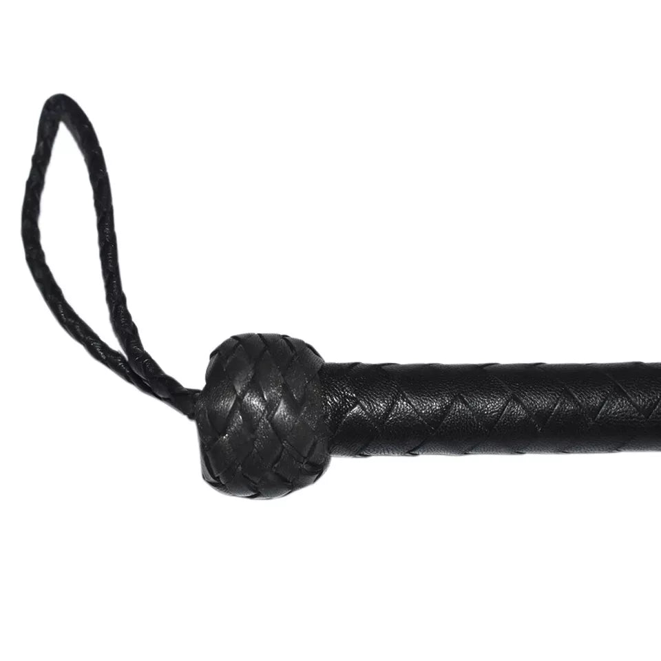 Handmade Bullhead Leather Flogger 9 Braided Tails for Impact Play