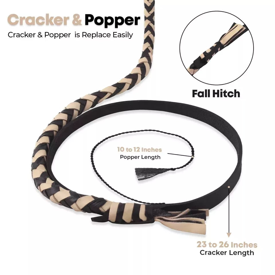 Handmade 4 Feet Genuine Leather Bullwhip Premium Indiana Jones Style for Performance Collecting