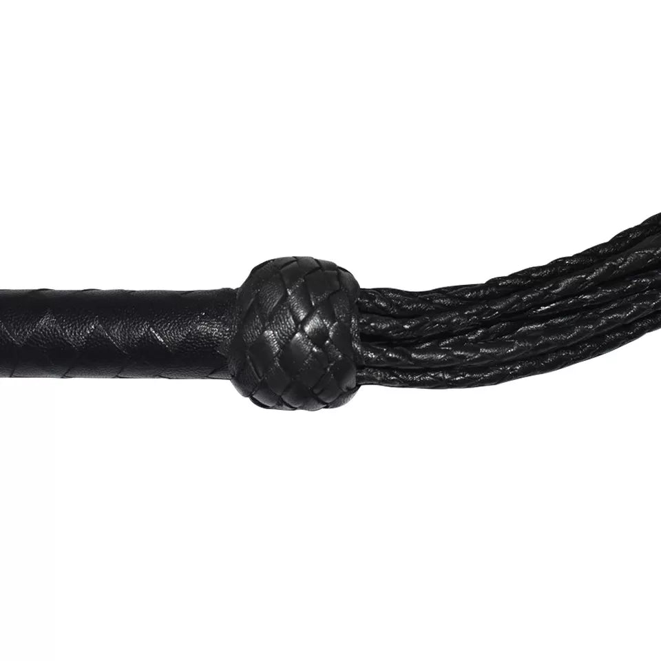 Handmade Bullhead Leather Flogger 9 Braided Tails for Impact Play