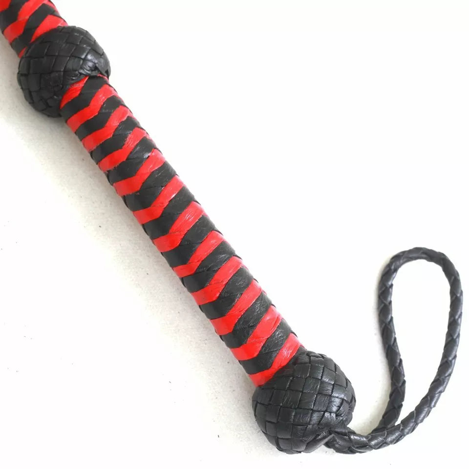 Cow Hide Leather BULLWHIP 6 Feet Long 12 Plait Indiana Jones Whip with Black Holder