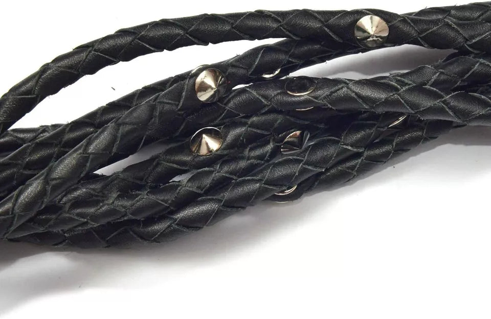 Purple Suede Leather Flogger 9 Rose Tail Heavy Duty Impact Whip Handmade