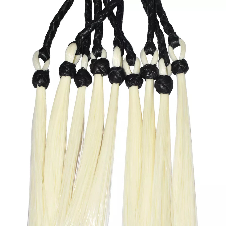 Handmade Bullhead Leather Flogger 9 Braided Tails for Impact Play