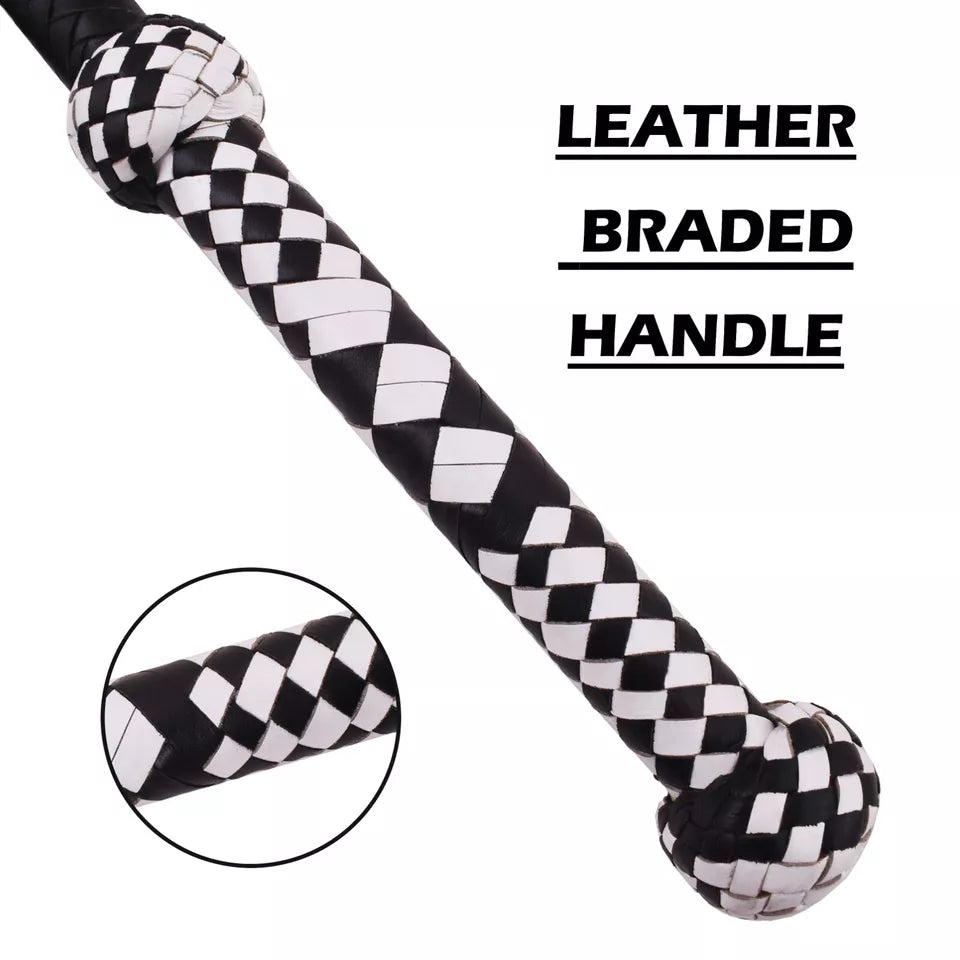 6 Feet Handmade Bullwhip Premium 12 Plait Cowhide Leather with Wooden Core Bullwhips