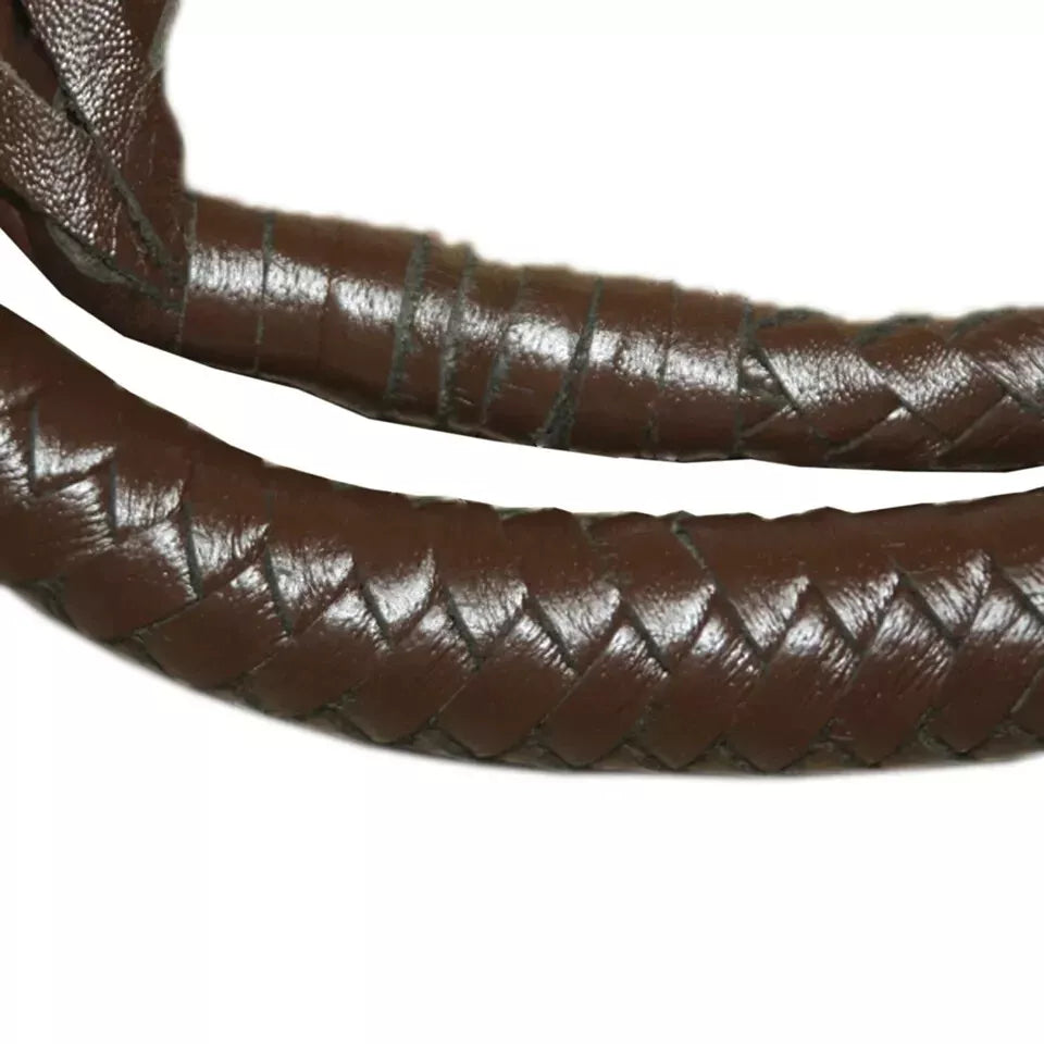 Handcrafted Genuine Cowhide Leather Bullwhip 4 Feet 12-Plait Overlay Durable Ergonomic Design