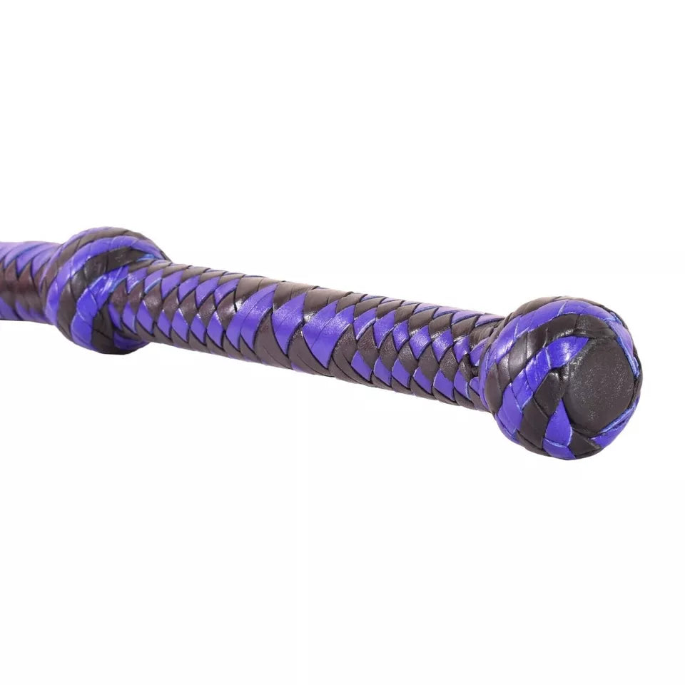 6 Feet Handcrafted Cowhide Leather Bullwhip 12 Plait Purple Precision Performance Durability