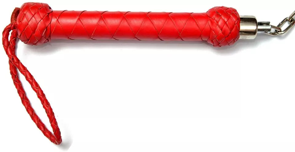 Red Genuine Leather Revolving Flogger 26 Soft Suede Durable Cowhide Tails for Precision