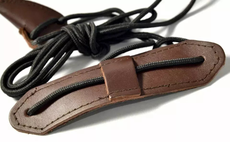 Brown Leather Recurve Bow Stringer Traditional Archery Tool Handmade
