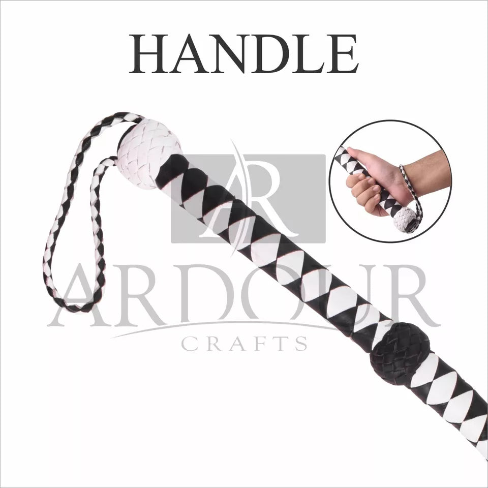 6 Feet Genuine Cowhide Leather Bullwhip 12 Plait Handcrafted Indiana Jones Style Performance Whip