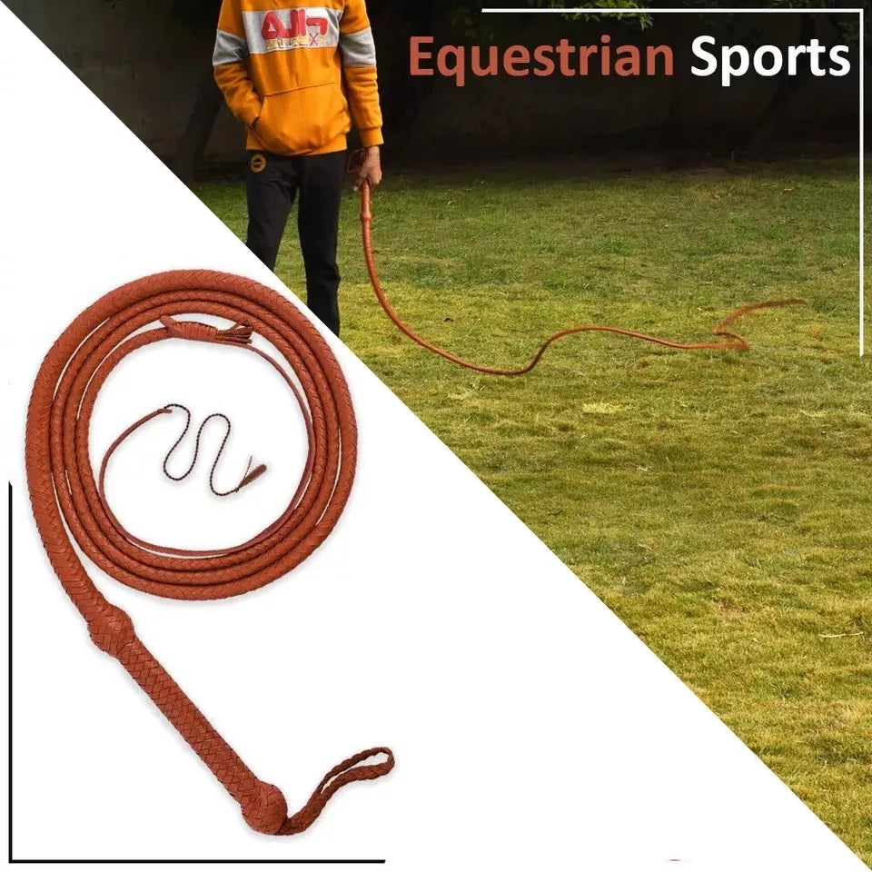 Cow Hide Leather BULL WHIP 04 to 10 Feet Long 12 Plaits Indiana Jones Whip