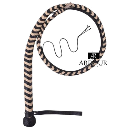 Handmade 4 Feet Genuine Leather Bullwhip Premium Indiana Jones Style for Performance Collecting