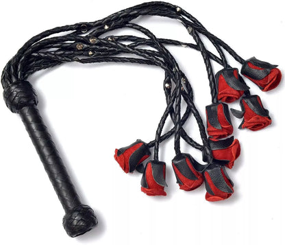 *BDSM* Cowhide Leather Flogger 9 Tails for Heavy Thud Impact Play Handmade