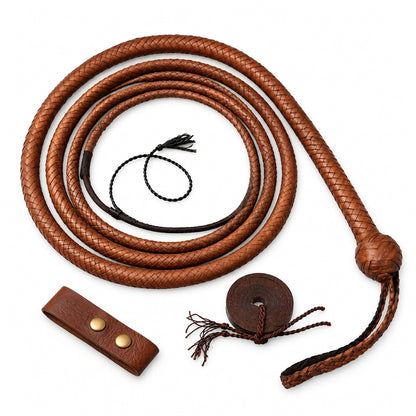 4 Feet to 16 Feet Handmade  Kangaroo Hide Leather Bullwhip 16 Plait Indiana Jones Style Bull whip
