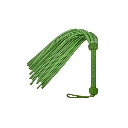 Heavy Duty Green Cowhide Leather Flogger 18 Thick Tails for Deep Thuds Impact