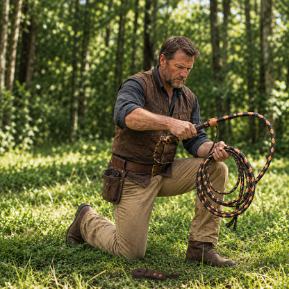 Kangaroo Hide Leather 4 Feet to 16 Feet  Bullwhip 16 Plait Indiana Jones Style Bull Whip