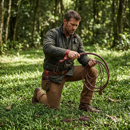 4 Feet to 16 Feet Handmade  Kangaroo Hide Leather Bullwhip 16 Plait Indiana Jones Style Bull whip