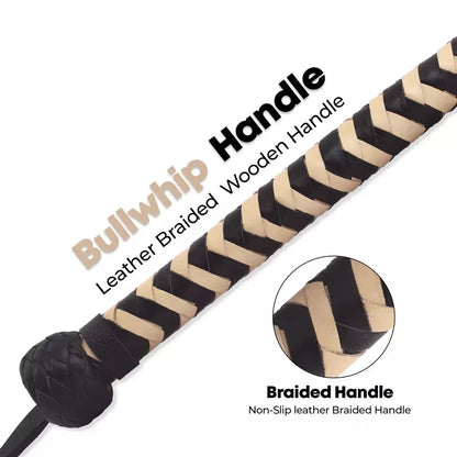 Handmade 4 Feet Genuine Leather Bullwhip Premium Indiana Jones Style for Performance Collecting
