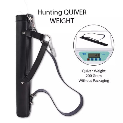 Traditional Handmade Black Cowhide Leather Archery Quiver