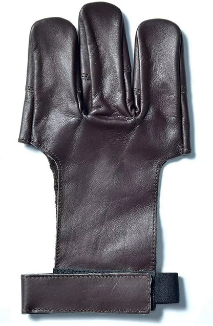 Handmade Leather Archery Glove Three Finger Traditional Shooting Glove
