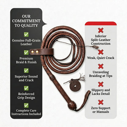 4 Feet to 16 Feet Handmade  Kangaroo Hide Leather Bullwhip 16 Plait Indiana Jones Style Bull whip
