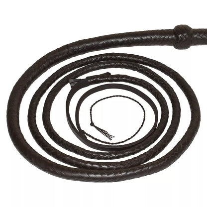 8 Feet 12 plait Indiana Jones Bullwhip Genuine Dark Brown Leather Plait Weaving Handmade