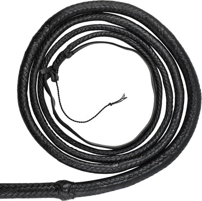 Cowhide Leather Indiana Jones Style Bullwhip 4 Feet to 16 Feet Long 16 Plait Bull Whip