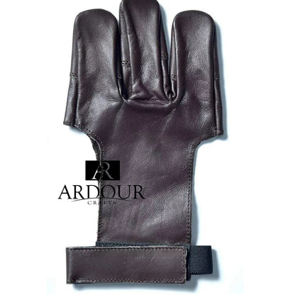Handmade Leather Archery Glove Three Finger Traditional Shooting Glove