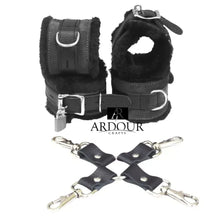 4 Pieces Genuine Cowhide Leather Wrist Ankle Cuffs BD*SM Restraint Set Handmade