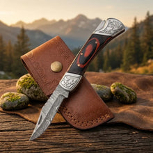 Damascus Folding Knife, Pocket Knife For Men, Handmade Damascus Folding Knife