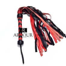 Genuine Leather Horse Riding Whip Red & Black Cowhide Thick Crop for Outdoor Training & Racing