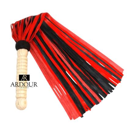 Red and Black Genuine Leather 50 Tail Flogger Handmade Durable Handmade