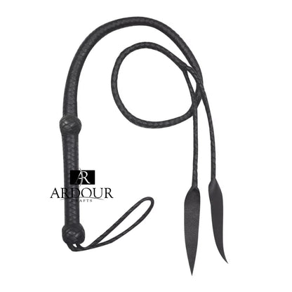 4 to 5 Feet Handmade 12 Plait Genuine Leather Bullwhip Heavy Duty Design