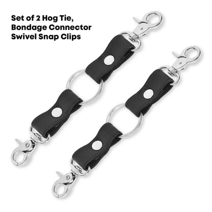 Genuine Cowhide Leather Hog Tie 9.5 Two Way Pin Connector with Snap Clip