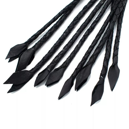 Genuine Bullhead Leather Flogger Whip 9 Braided Tails Real Leather Construction