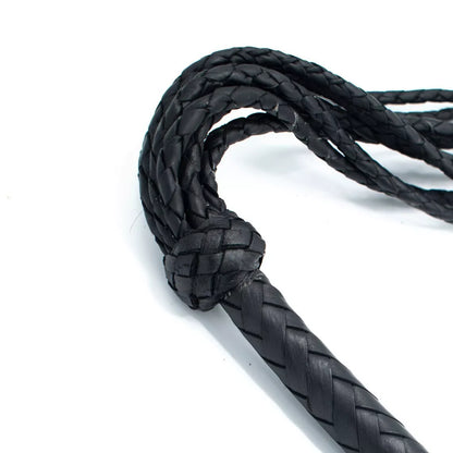 Genuine Bullhead Leather Flogger Whip 9 Braided Tails Real Leather Construction