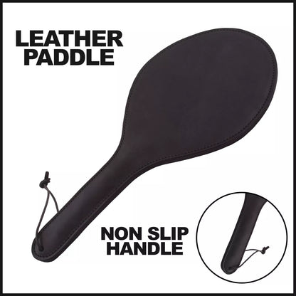 Real & Genuine Cowhide Leather Paddle Slapper Flexible Light Weight Black Paddle