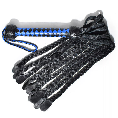 Cat o Nine Tails Flogger Genuine Cowhide Leather Whip for Impact Play