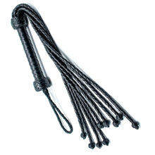 Handmade Genuine Cowhide Leather Flogger Braided Cat Nine Tails with Sturdy Handle