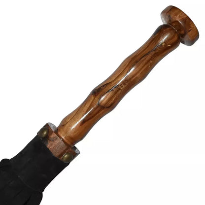BDSM Genuine Leather Flogger 50 Black Suede Falls with Wooden Handle