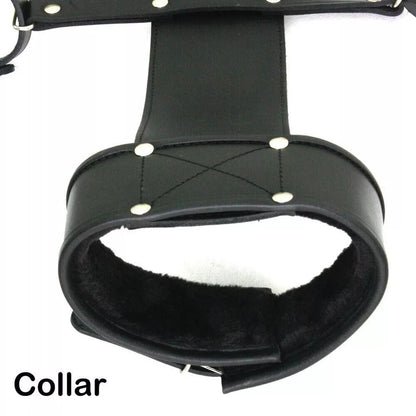 BD*SM Real Cowhide Leather Restraints Wrist Neck Arm Cuffs Adjustable Handmade