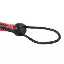 24" Real Leather Riding Crop Whip Black / Red, Functional Horse & Costume Prop