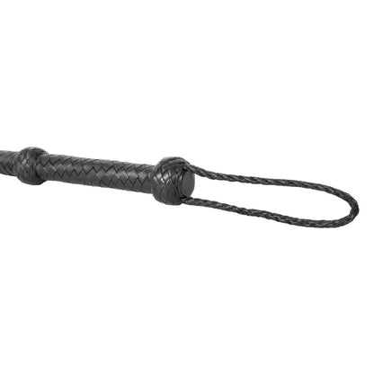 4 Feet Handmade 12 Plait Genuine Cowhide Leather Bull Whip Long Black Stock Whip with String Popper