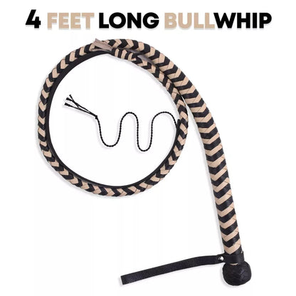 Handmade 4 Feet Genuine Leather Bullwhip Premium Indiana Jones Style for Performance Collecting