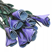 Genuine Leather Flogger with Purple Rose Elegant Durable Design